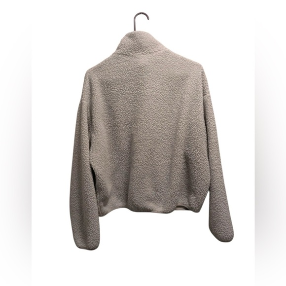 H&M Sherpa Fleece Pullover Half Snap Cream Size M - Picture 3 of 8